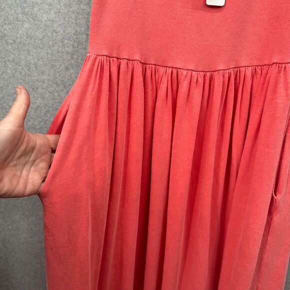 Anthropologie Sundry Tank Midi  Dress New Tangerine Stretch Size Small - Picture 6 of 12